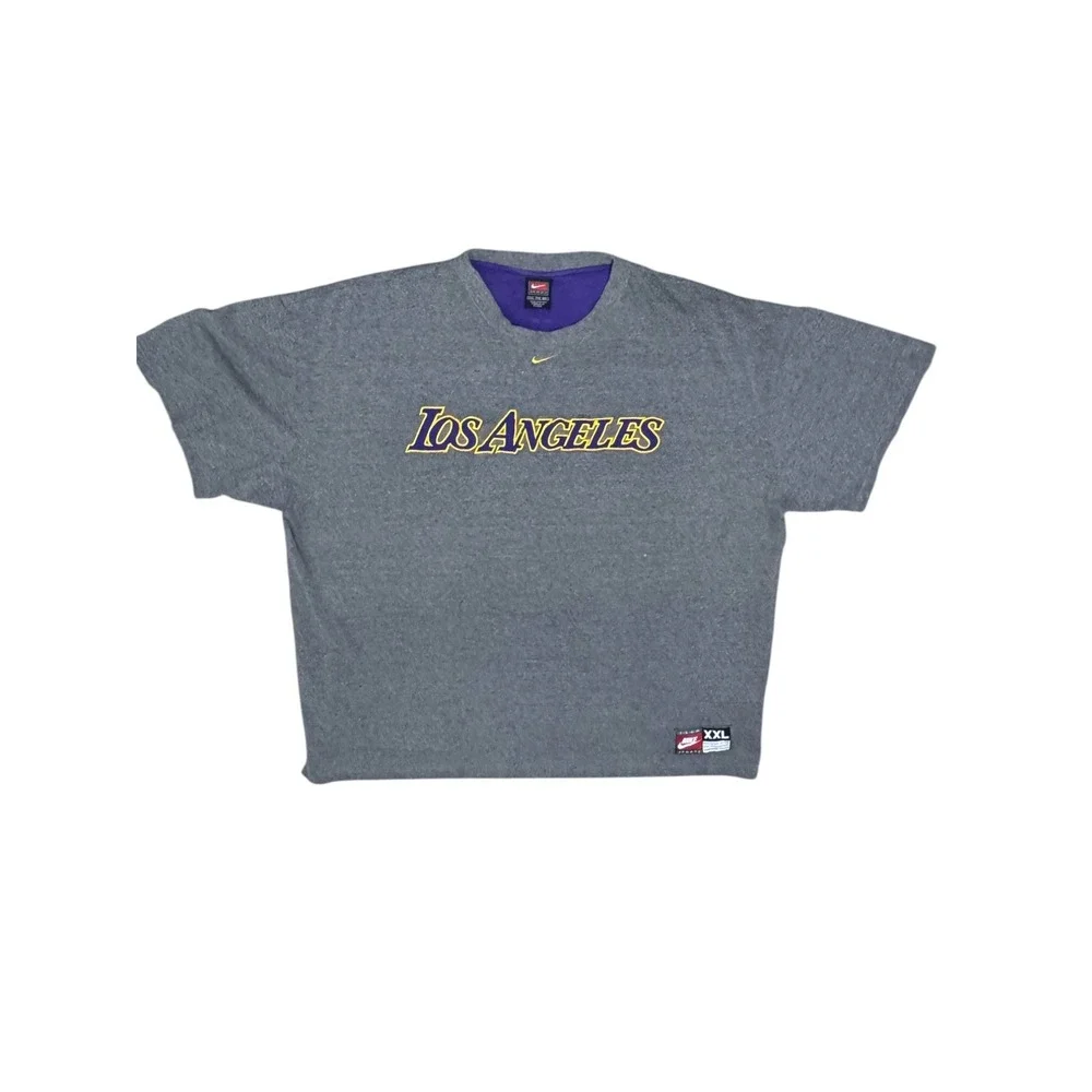 Nike Team LA Lakers Vtg Los Angeles t-Shirt XXL Embroidered spell out tee NBA